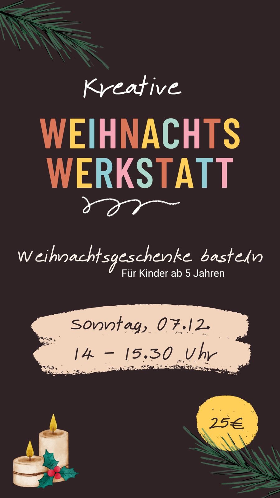 Weihnachts Werkstatt für Kinder 7. 12. um 14 Uhr